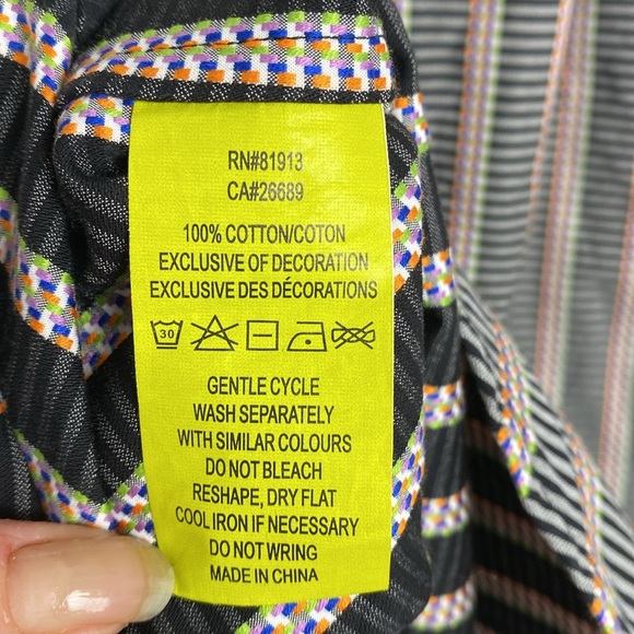 Robert Graham Men's Striped Shirt with Floral Accents size XL - Picture 9 of 10